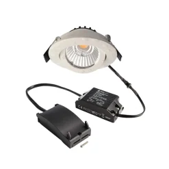Forsænket loftlampe Dione, IP44, 4.000 K, hvid, dæmpbar