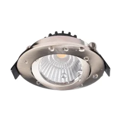 Forsænket loftlampe Dione, IP44, 3.000 K, nikkel, dæmpbar