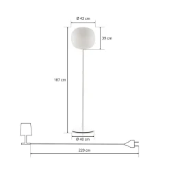 Foscarini Gem terra gulvlampe, hvid