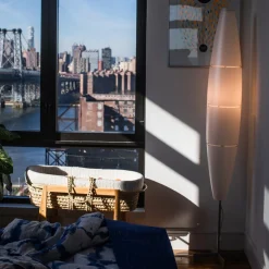 Foscarini Havana gulvlampe med dæmper, alu/hvid