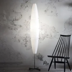Foscarini Havana gulvlampe med dæmper, alu/hvid