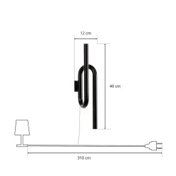 Foscarini Tobia LED-væglampe med ledning, sort
