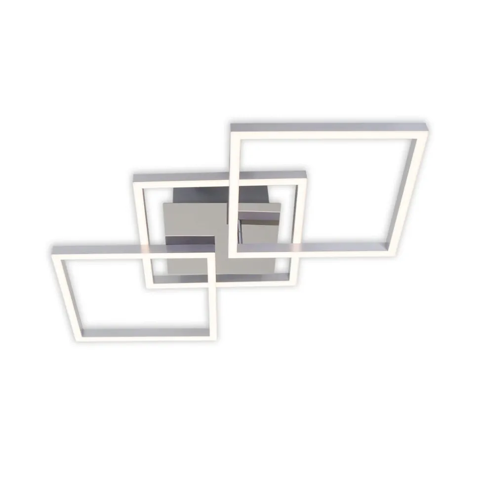 Frame LED-loftlampe, step-dim, krom-alu 76x37cm