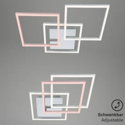 Frame LED-loftlampe, step-dim, krom-alu 76x37cm