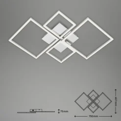 Frame LED-loftslampe, CCT, 4-lys, aluminium