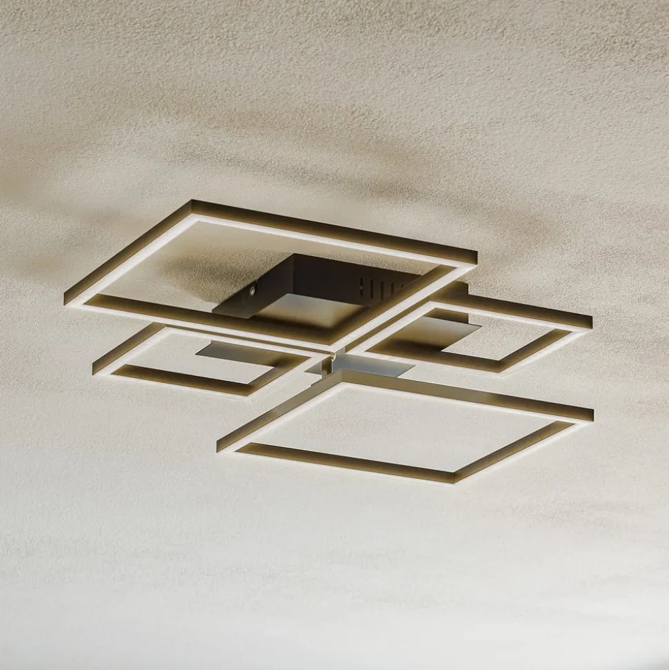 Frame LED-loftslampe, CCT, 4-lys, sort