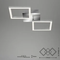 Frame LED-loftslampe, 3.000 K, krom