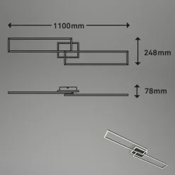 Frame S LED-loftlampe CCT 110x24,8 cm sort