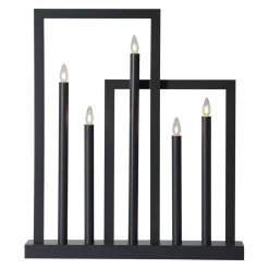 Frame vinduesstage i træ, 5 lyskilder, mørkegrå