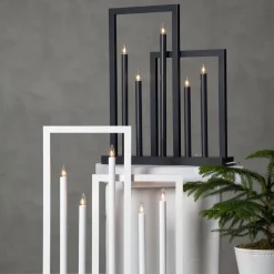 Frame vinduesstage i træ, 5 lyskilder, mørkegrå