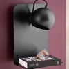 FRANDSEN Ball USB væglampe sort mat