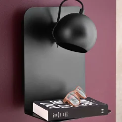 FRANDSEN Ball USB væglampe sort mat