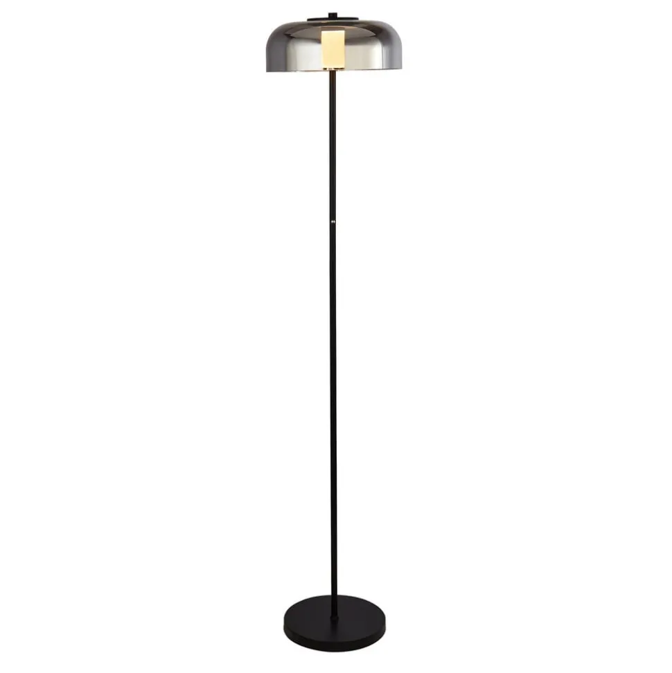 Frisbee LED-gulvlampe med glasskærm