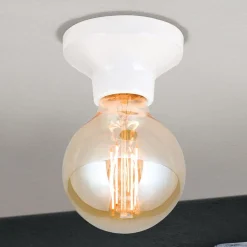 Frost loftlampe af keramik, hvid