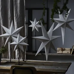 Frozen stående stjerne 7-takket, sort/stjerne hvid