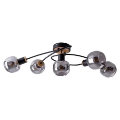Fumoso loftlampe, 5 lyskilder, sort