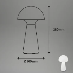 Fungo LED-bordlampe, genopladelig, hvid