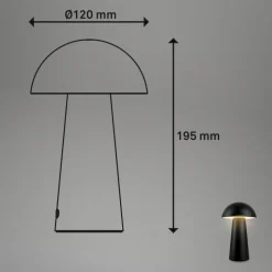 Fungo Mini LED-bordlampe, sort, touch, plast