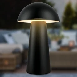 Fungo Mini LED-bordlampe, sort, touch, plast