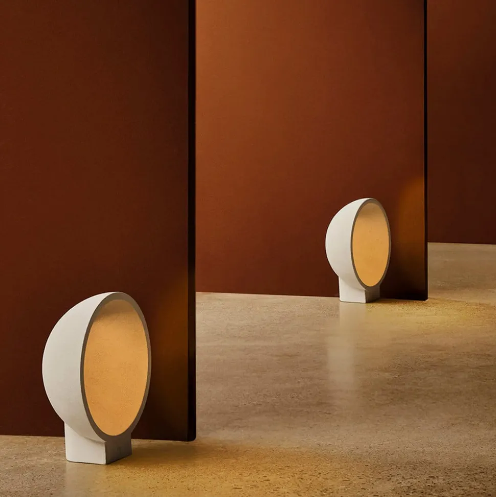 Gaia LED-sokkellampe, grå, beton, højde 38,8 cm