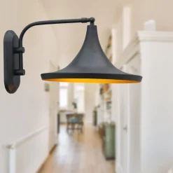 Genish væglampe, sort, bredde 30 cm, metal, E27