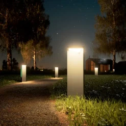 Genopladelig LED-solcellelampe Nusolar antracit, højde 50 cm