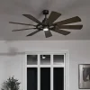 Gentry LED-loftventilator, hvid/mørk valnød