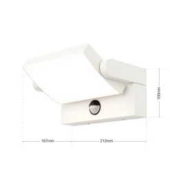 Ginger udendørs LED-væglampe med sensor hvid, IP54