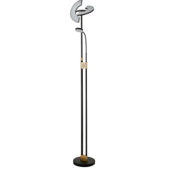 Gio LED-gulvlampe, satineret messing/sort