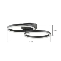 Giotto LED-loftlampe, 2 lyskilder, sort