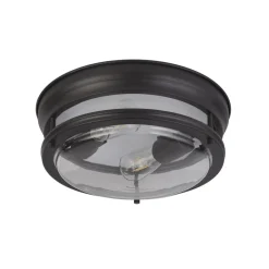 Glasgow loftslampe med glasskærm, IP44 sort