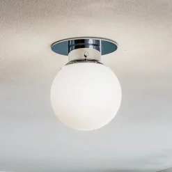 GLOBE klassisk kugle-loftlampe, krom