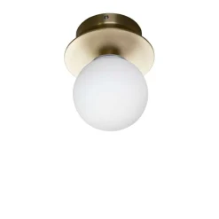 Globen Lighting væglampe ART DECO, messing/hvid Ø 16 cm IP44