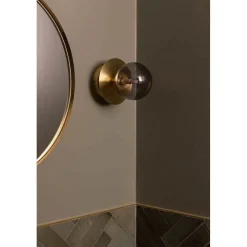 Globen Lighting væglampe ART DECO, messing/grå Ø 16 cm IP44
