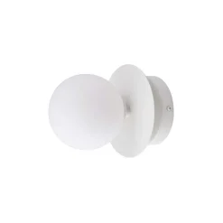 Globen Lighting væglampe ART DECO, hvid/hvid, Ø 16 cm, IP44