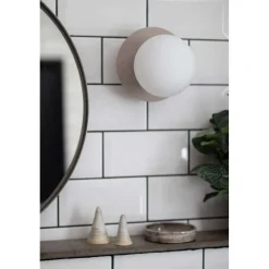 Globen Lighting væglampe ART DECO, hvid/hvid, Ø 16 cm, IP44