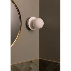 Globen Lighting væglampe ART DECO, hvid/hvid, Ø 16 cm, IP44