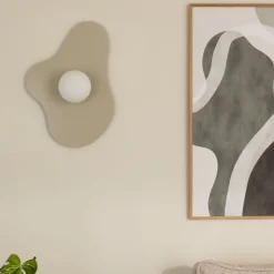 Globen Lighting væglampe ILLUSION, beige, glas, 60 cm