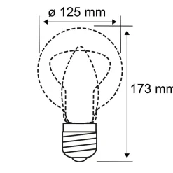 Globepære E27 9W G125 Fil 2,700K opal dæmpbar