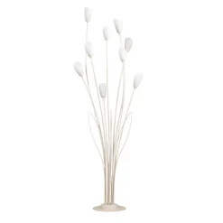 Gloriosa gulvlampe, creme, glas, 9 lyskilder