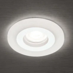 Glow indbygningsspot, hvid, metal, Ø 11 cm, GU10