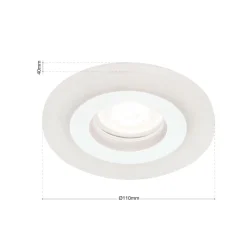 Glow indbygningsspot, hvid, metal, Ø 11 cm, GU10