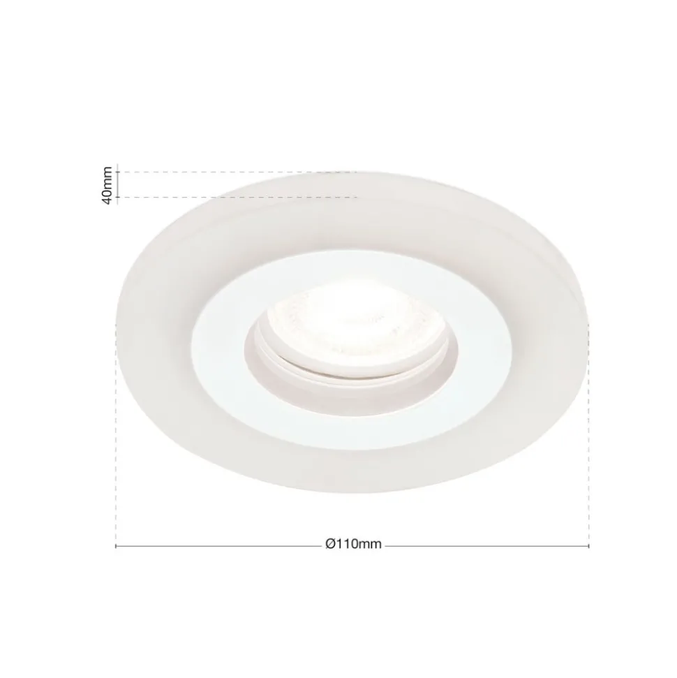 Glow indbygningsspot, hvid, metal, Ø 11 cm, GU10