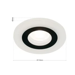 Glow indbygningsspot, sort, metal, Ø 11 cm, GU10