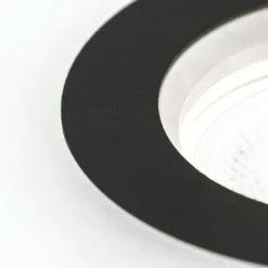 Glow indbygningsspot, sort, metal, Ø 11 cm, GU10