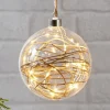 Glow LED-dekokugle, klar, rattan, Ø 15 cm