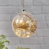 Glow LED-dekokugle, klar, rattan, Ø 20 cm