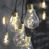 Glow LED-lyskæde, glas, klar