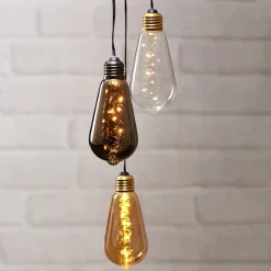 Glow vintage LED-dekolampe med timer, klar
