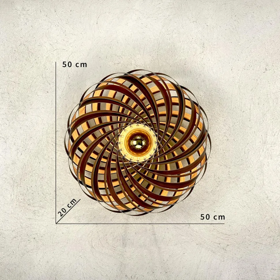 Gofurnit Veneria væglampe, nøddetræ, Ø 50 cm